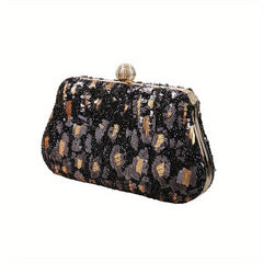 Vintage Leopard Pattern Wallet Evening Bag
