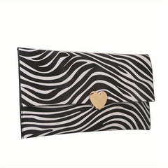 Animal Skin Pattern Long Clutch Purse PU Leather Textured Flap Wallet