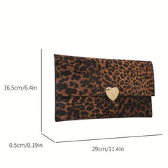 Animal Skin Pattern Long Clutch Purse PU Leather Textured Flap Wallet