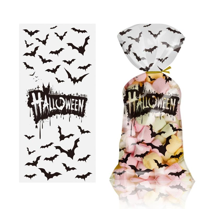 Transparent Halloween Pattern Candy Bag Drawstring Pouch