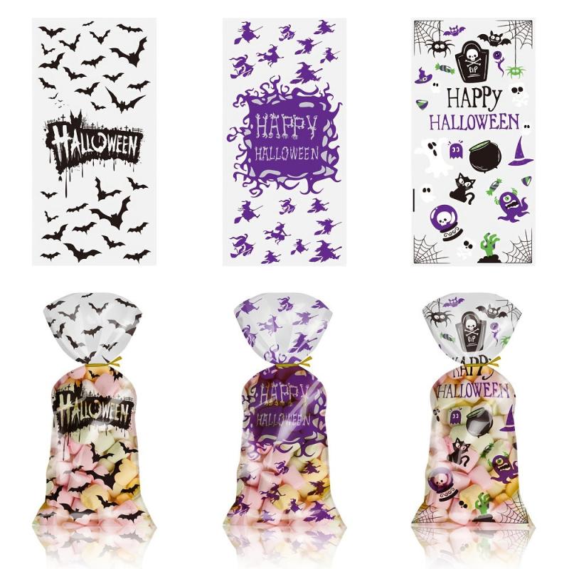 Transparent Halloween Pattern Candy Bag Drawstring Pouch