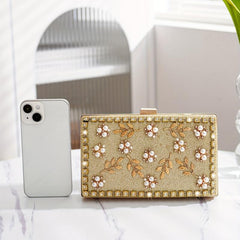 Pearl Decor Evening Bag Rhinestone Clutch Women's Dinner & Banquet Bag