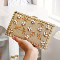 Pearl Decor Evening Bag Rhinestone Clutch Women's Dinner & Banquet Bag