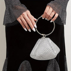 Rhinestone Evening Bag Top Ring Clutch Wedding Purse