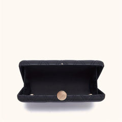 Quilted Metal Chain Frame Crossbody Bag