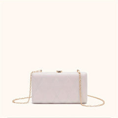Quilted Metal Chain Frame Crossbody Bag