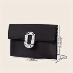 Glitter Metal Chain Crossbody Bag Flap Textured Bag Purse Elegent