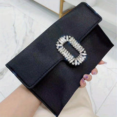 Glitter Metal Chain Crossbody Bag Flap Textured Bag Purse Elegent