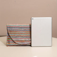 Summer Rainbow Straw Clutch Boho Style Woven Handbag Envelope Bag Purses