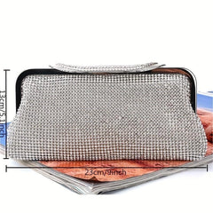 Glitter Rhinestone Evening Bag Clutch Purse Wedding Party Prom