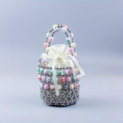 Beaded Braided Handbag with Drawstring Inner Bag & Coin Purse