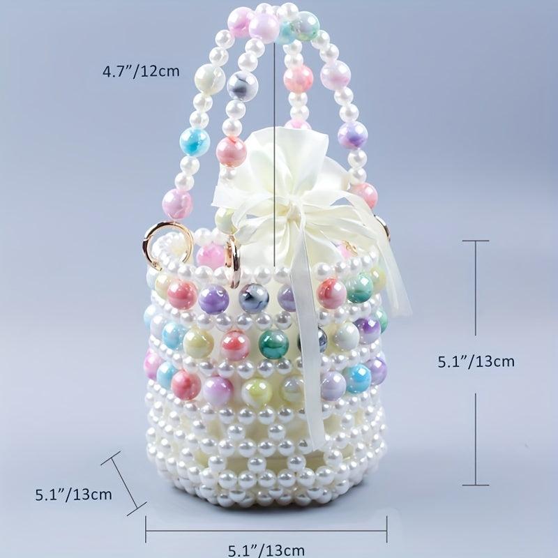 Beaded Braided Handbag with Drawstring Inner Bag & Coin Purse