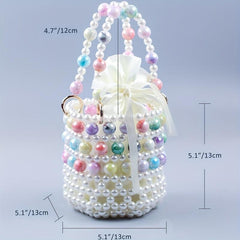 Beaded Braided Handbag with Drawstring Inner Bag & Coin Purse