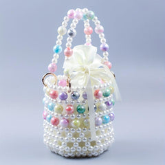 Beaded Braided Handbag with Drawstring Inner Bag & Coin Purse