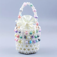 Beaded Braided Handbag with Drawstring Inner Bag & Coin Purse