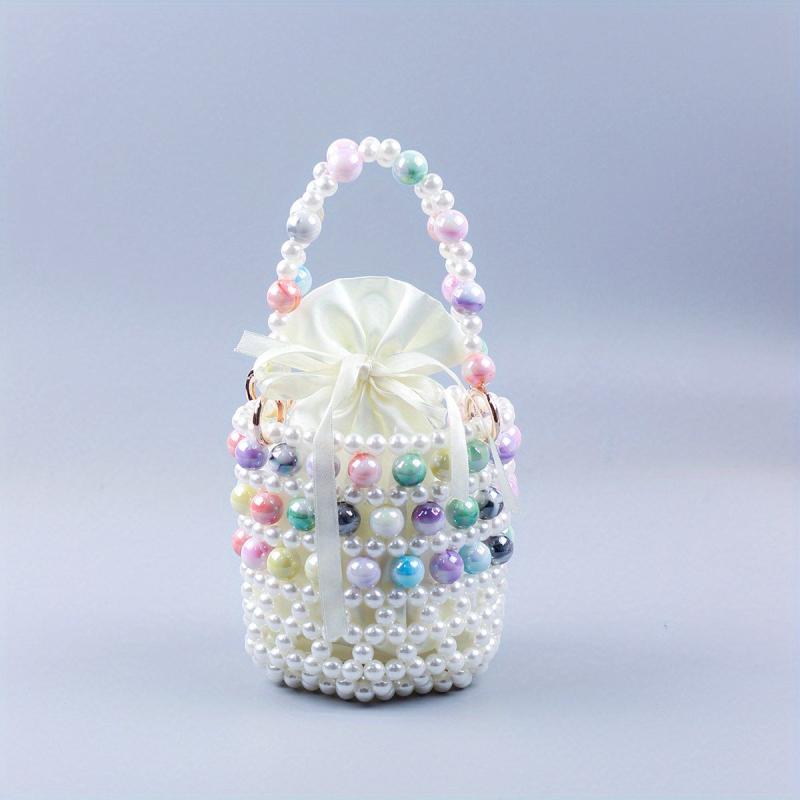 Beaded Braided Handbag with Drawstring Inner Bag & Coin Purse