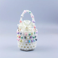 Beaded Braided Handbag with Drawstring Inner Bag & Coin Purse