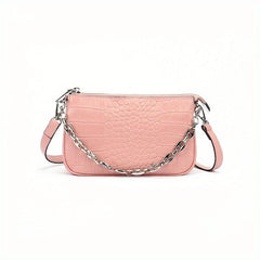 Crocodile Embossed Shoulder Bag Chain Purse for Work