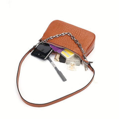 Crocodile Embossed Shoulder Bag Chain Purse for Work