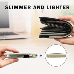 Men's Slim Leather Wallet RFID Blocking Card Holder Bifold Money Clip