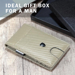 Men's Slim Leather Wallet RFID Blocking Card Holder Bifold Money Clip