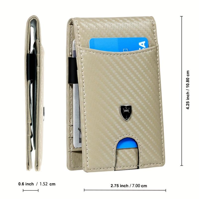 Men's Slim Leather Wallet RFID Blocking Card Holder Bifold Money Clip