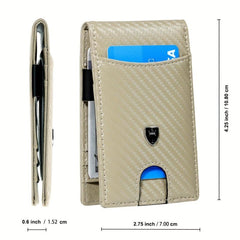 Men's Slim Leather Wallet RFID Blocking Card Holder Bifold Money Clip