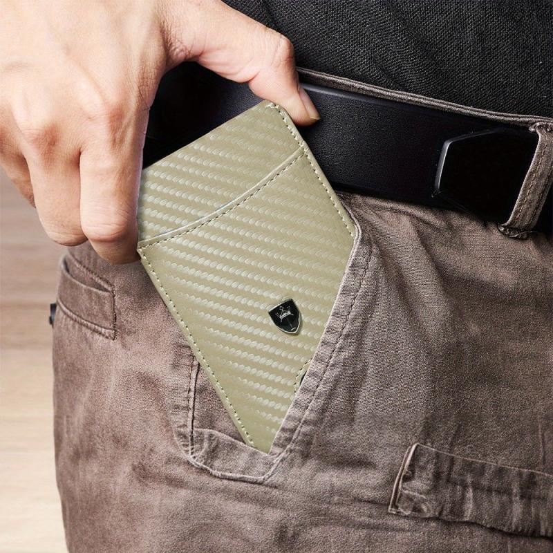 Men's Slim Leather Wallet RFID Blocking Card Holder Bifold Money Clip