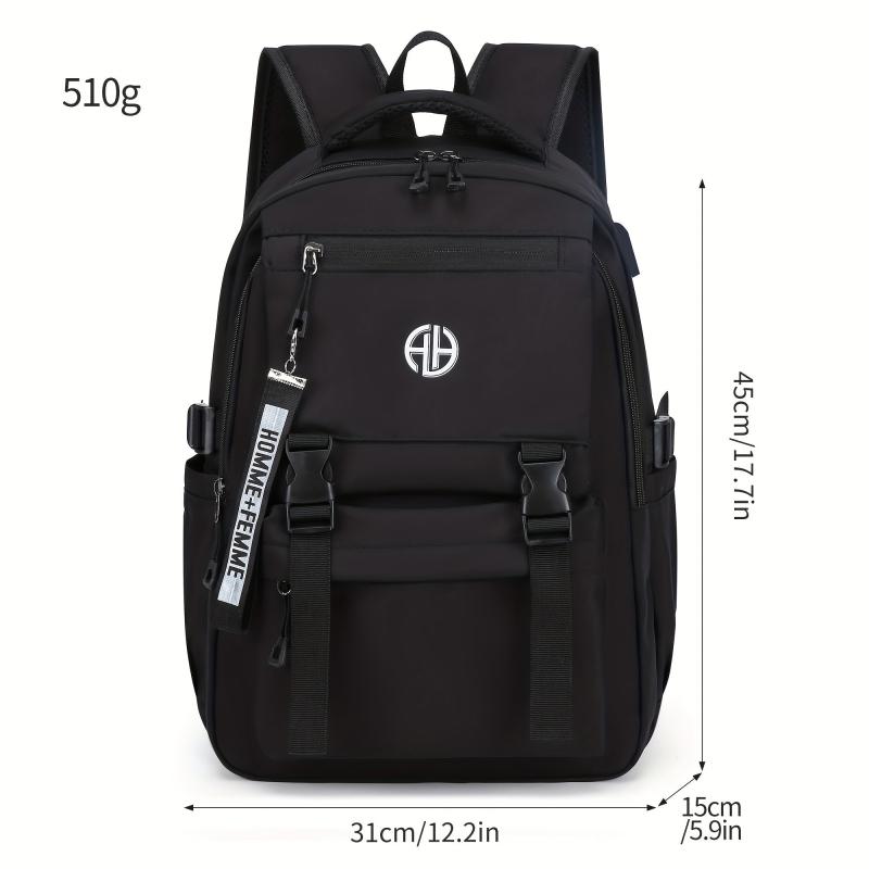 Men's Large Capacity Multifunctional Backpack with USB Charging Port