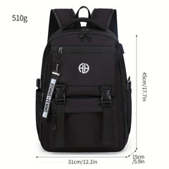 Men's Large Capacity Multifunctional Backpack with USB Charging Port