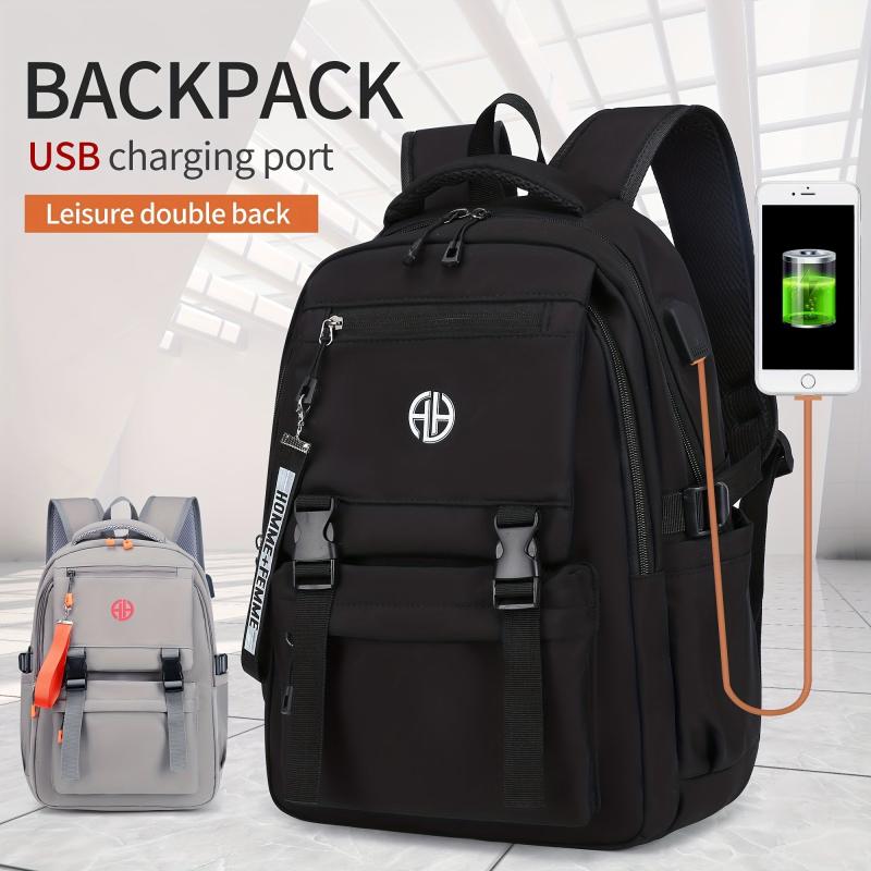Men's Large Capacity Multifunctional Backpack with USB Charging Port