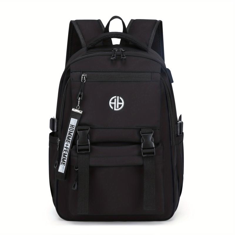 Men's Large Capacity Multifunctional Backpack with USB Charging Port