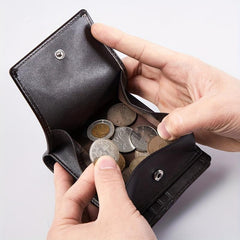 Men's Leather Short Wallet Money Clip 18 Card Slots Horizontal Wallet
