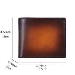 Men's Leather Short Wallet Money Clip 18 Card Slots Horizontal Wallet