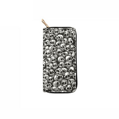 Cartoon Skull Head PU Long Zipper Wallet Large Capacity Card Holder Wallet