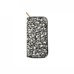 Cartoon Skull Head PU Long Zipper Wallet Large Capacity Card Holder Wallet