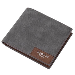 Men's Leather Wallet Short Vintage Wallet Money Clip Card Holder