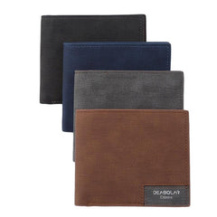 Men's Leather Wallet Short Vintage Wallet Money Clip Card Holder