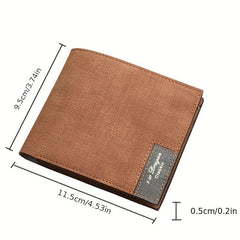 Men's Leather Wallet Short Vintage Wallet Money Clip Card Holder