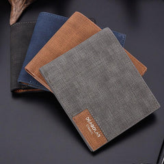 Men's Leather Wallet Short Vintage Wallet Money Clip Card Holder
