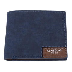 Men's Leather Wallet Short Vintage Wallet Money Clip Card Holder