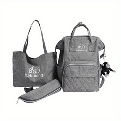 3pcs Diaper Bag Set Large Capacity Backpack with Shoulder Bag and Bottle Holder