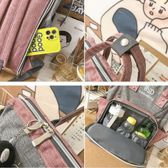 3pcs Diaper Bag Set Large Capacity Backpack with Shoulder Bag and Bottle Holder