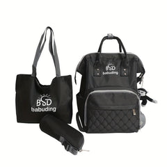 3pcs Diaper Bag Set Large Capacity Backpack with Shoulder Bag and Bottle Holder