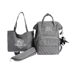 3pcs Diaper Bag Set Large Capacity Backpack with Shoulder Bag and Bottle Holder