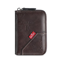 Men's Business RFID Blocking PU Leather Wallet with Zipper