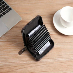 Men's Business RFID Blocking PU Leather Wallet with Zipper