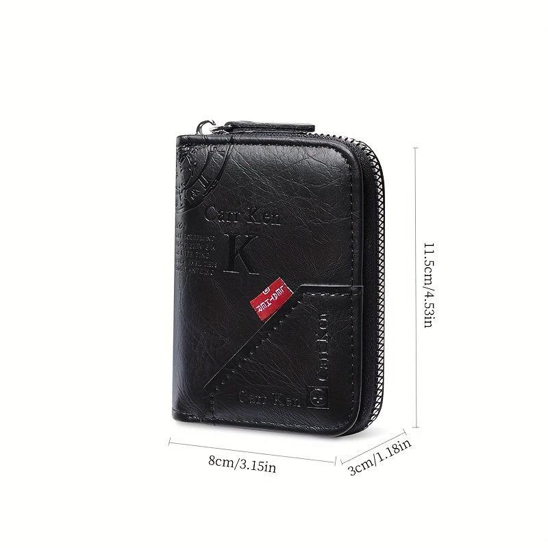 Men's Business RFID Blocking PU Leather Wallet with Zipper