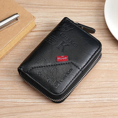 Men's Business RFID Blocking PU Leather Wallet with Zipper