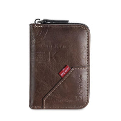 Men's Business RFID Blocking PU Leather Wallet with Zipper